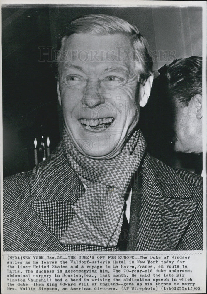 1965 Press Photo Duke of Windsor New York - Historic Images