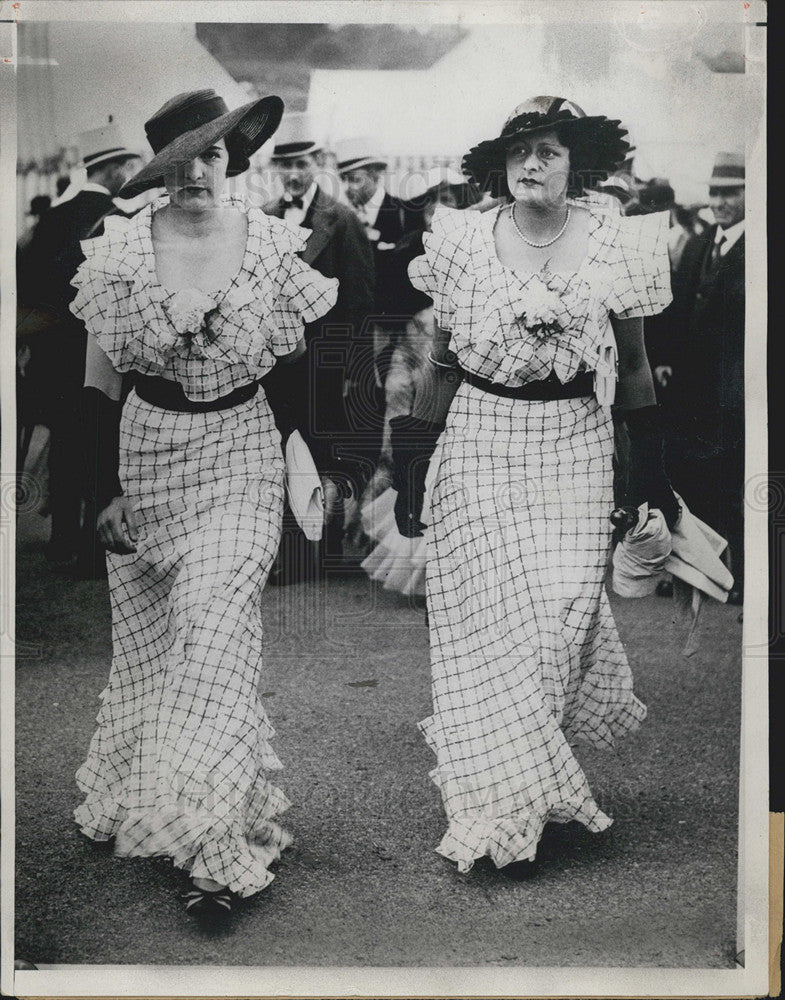 1934 Press Photo Ascot Races England/Womens Dresses/Fashion - Historic Images