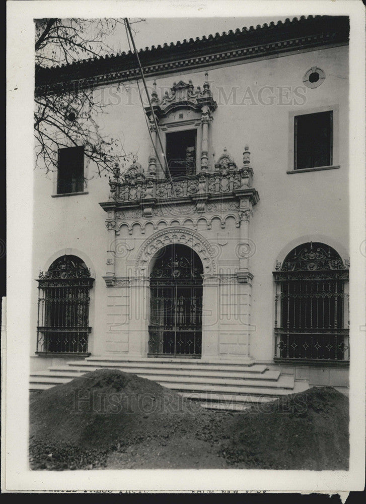 1929 Press Photo Consular Home In Seville, Spain - Historic Images