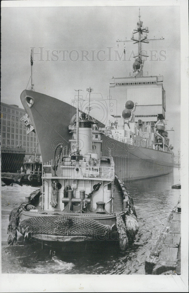 1961 Press Photo nuclear power missile Cruiser Long beach - Historic Images