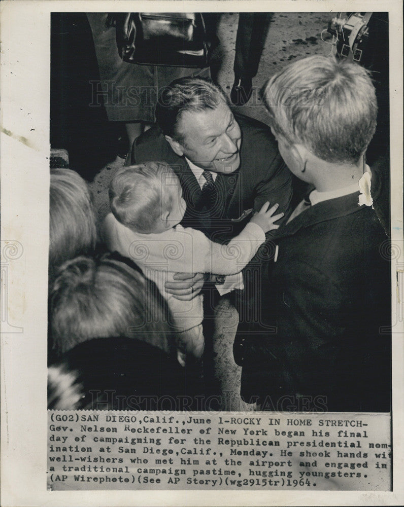 1964 Press Photo Nelson Rockefeller/Governor New York/Election Campaign - Historic Images