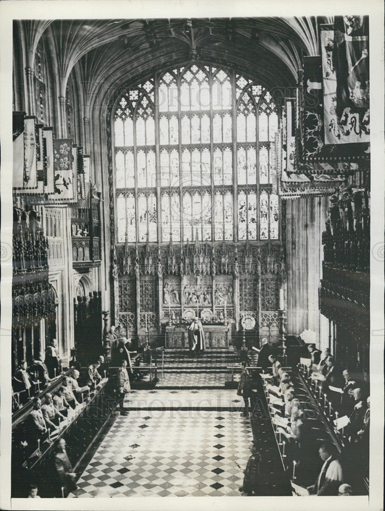 1937 Press Photo Order Of Garter Service, St. George&#39;s Chapel, London, England - Historic Images