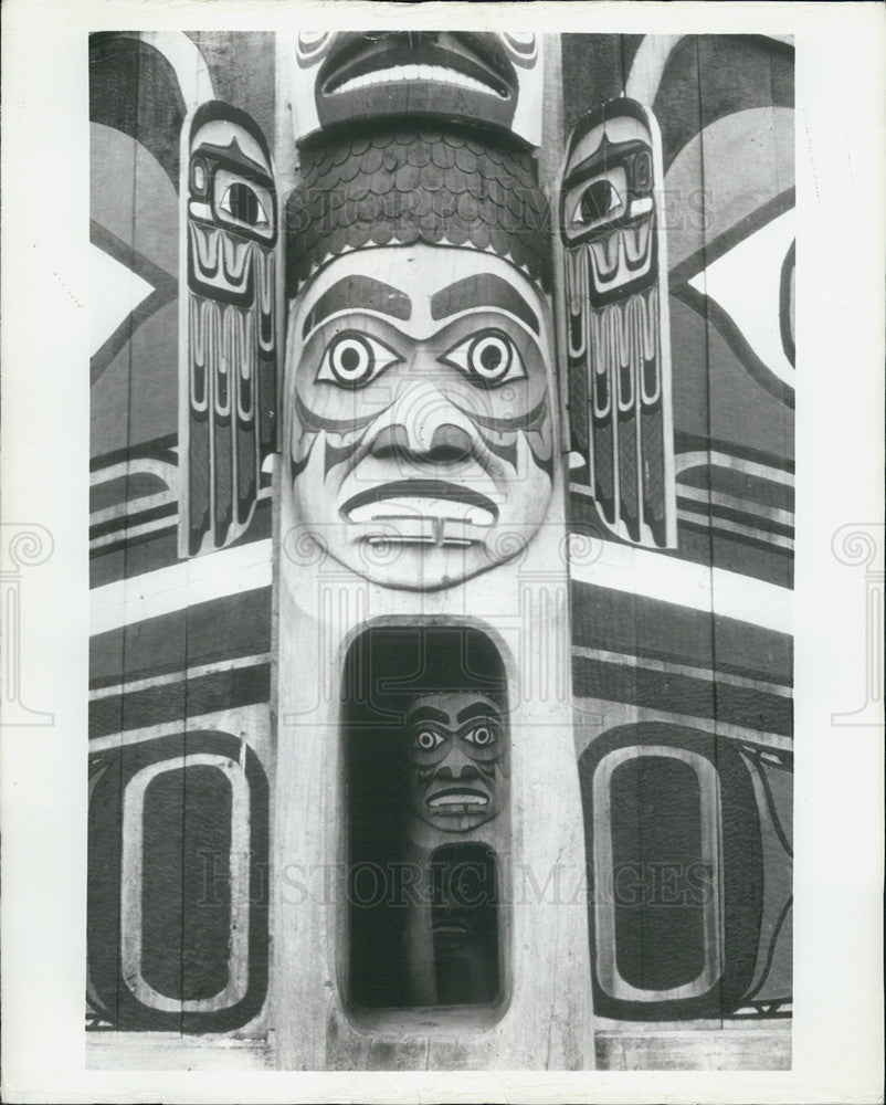 Reflection Totem Riveted Alaskan Totem with Reflection 1978 Vintage Press Photo Print - Historic ...