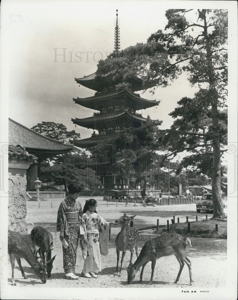 1964 Press Photo Japan setting October Olympics Nara old capital pagoda temple - Historic Images