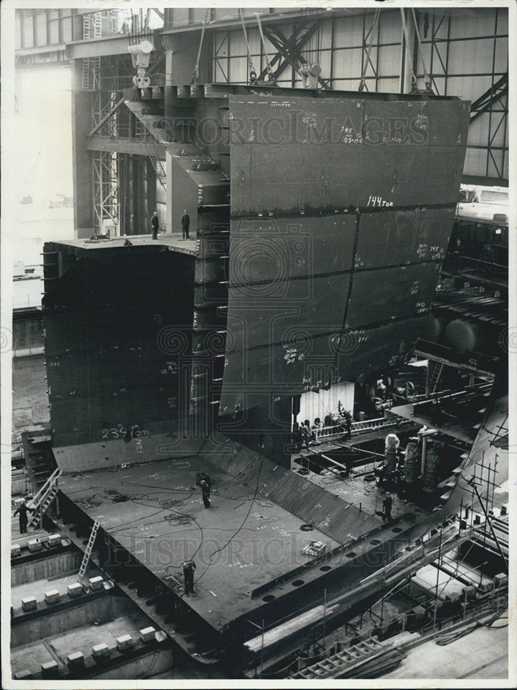 1965 Press Photo Ship Building/Sweden/Boats - Historic Images