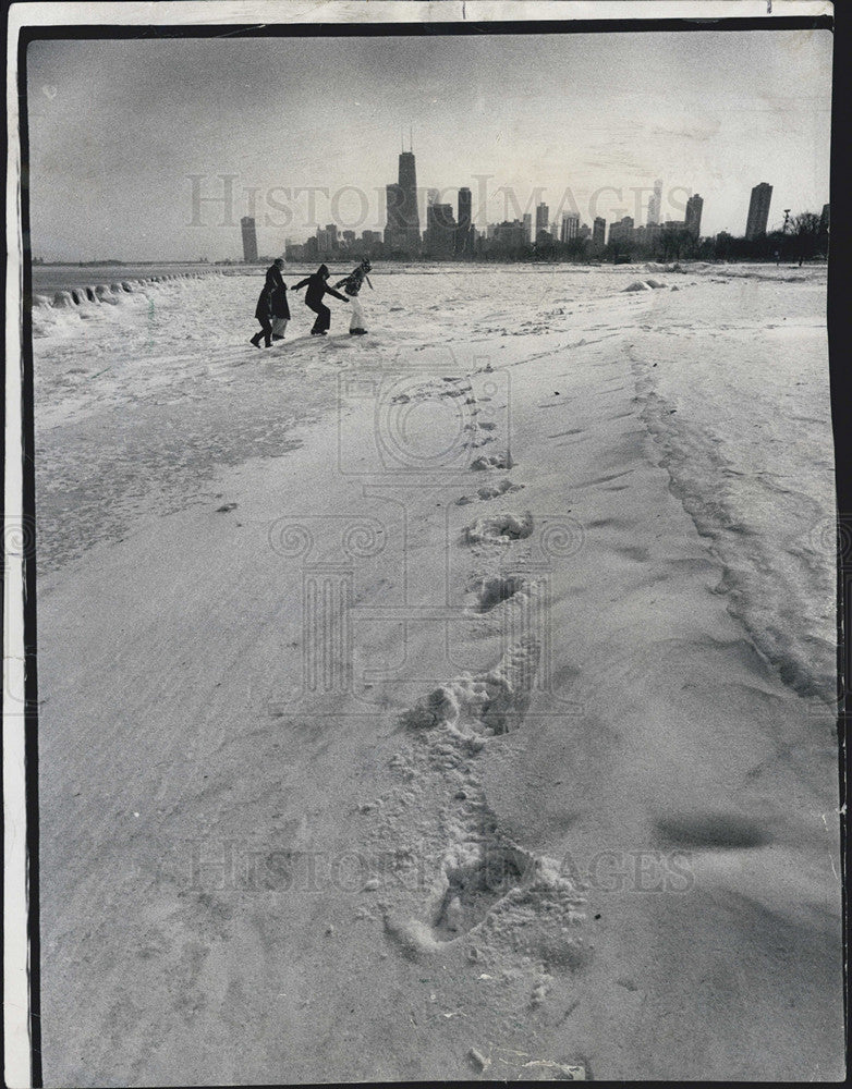 1977 Press Photo Lakefront/Shore/Chicago/Beach - Historic Images