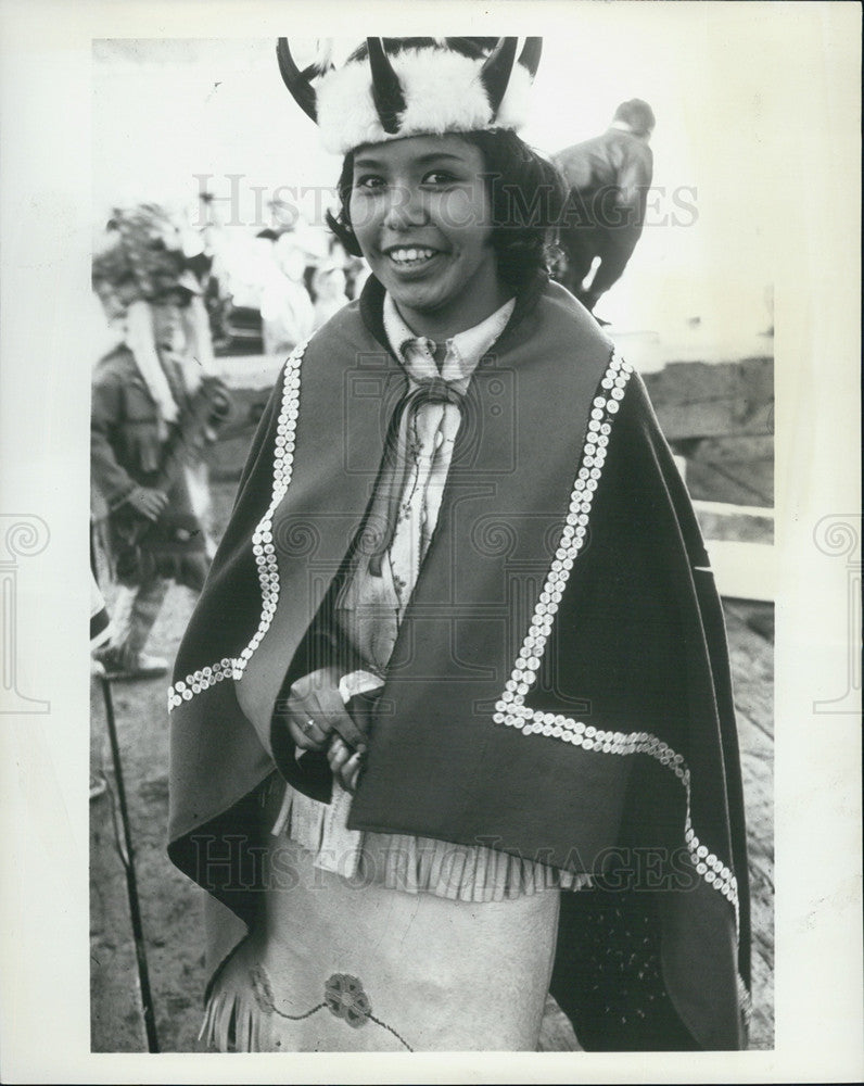 Press Photo Saxman Indian Girl is a member of a native group that dances - Historic Images