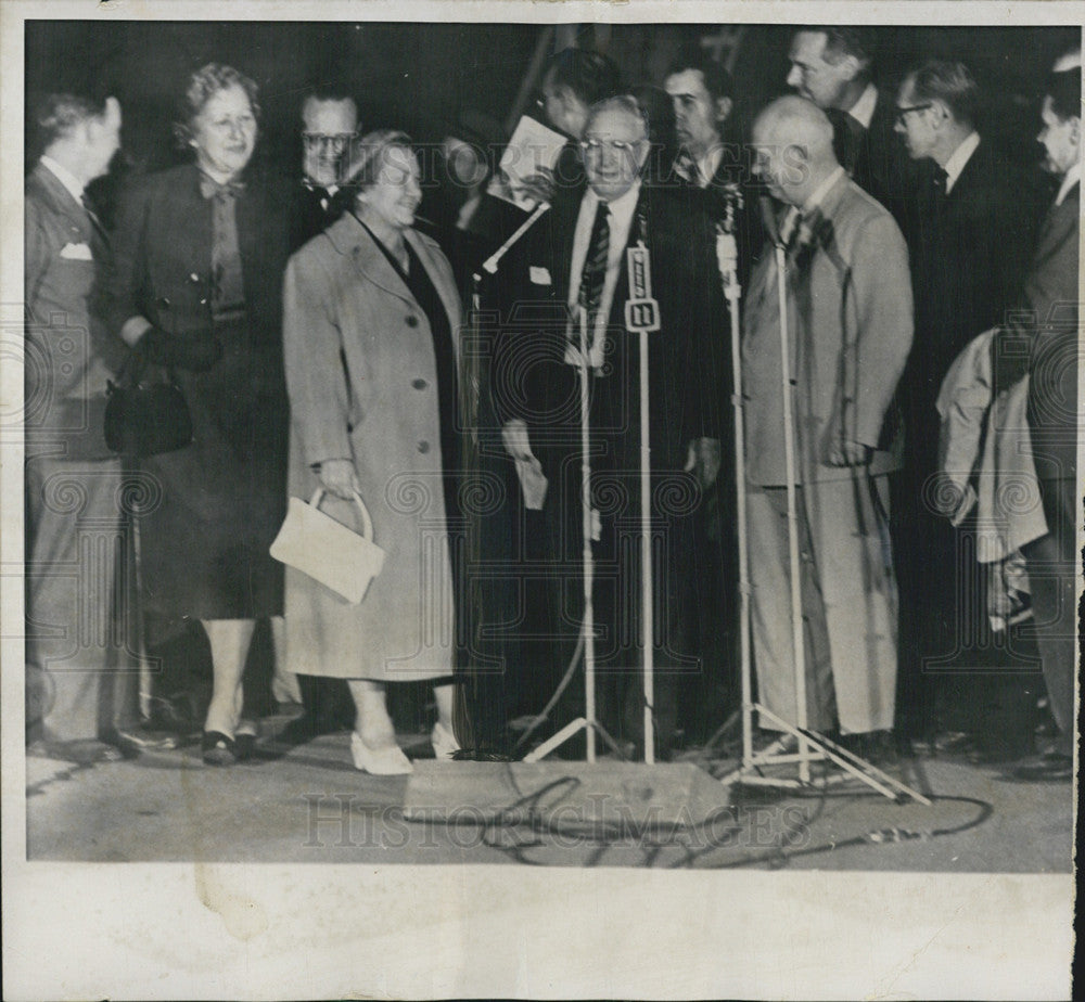 1959 Press Photo Soviet Premier Khrushchev in Pitttsburg with Mayor Gallagher - Historic Images