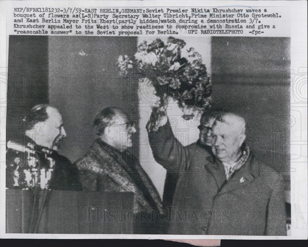 1959 Press Photo Soviet Premier Khrushchev in Germany - Historic Images