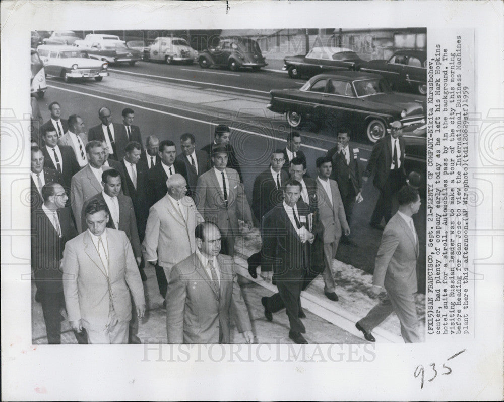 1959 Press Photo Soviet Premier Khrushchev in San Francisco - Historic Images