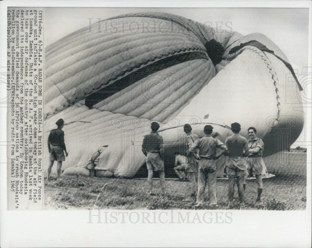 1965 Press Photo R.A.F. Radar Dome in Zambia - Historic Images