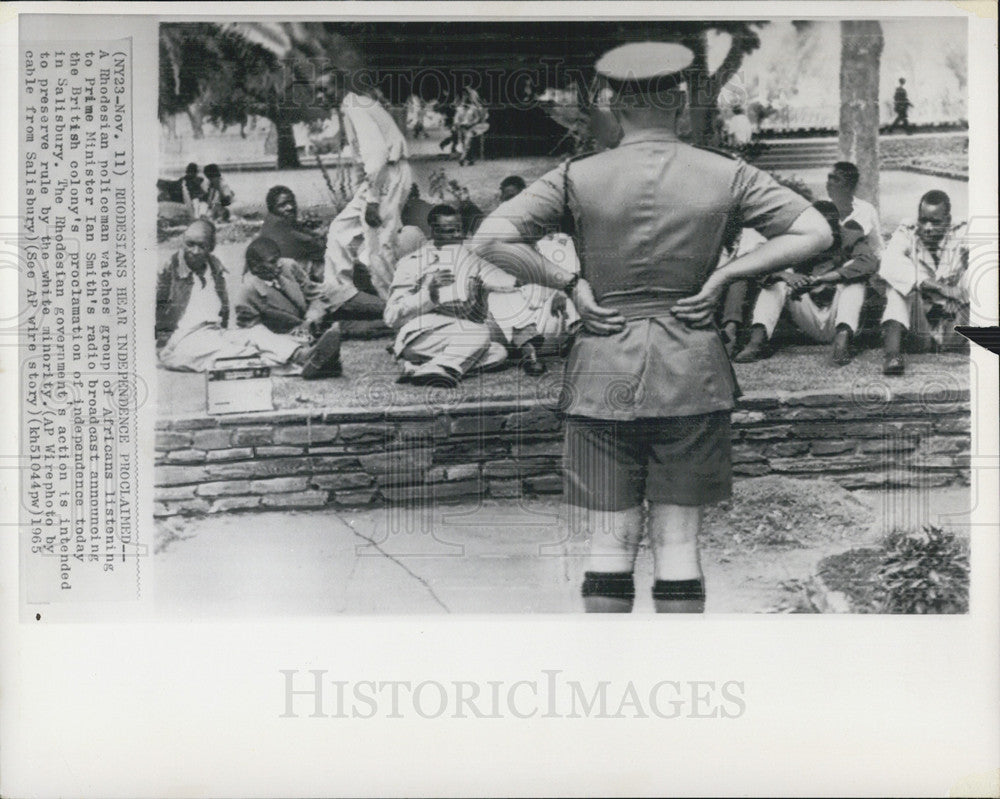 1965 Press Photo Proclamation of Independence - Rhodesia - Historic Images