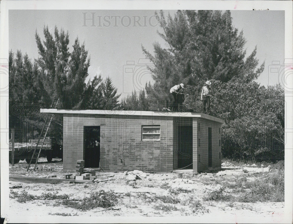 1959 Press Photo Construction at Sarasota&#39;s City Island - Historic Images