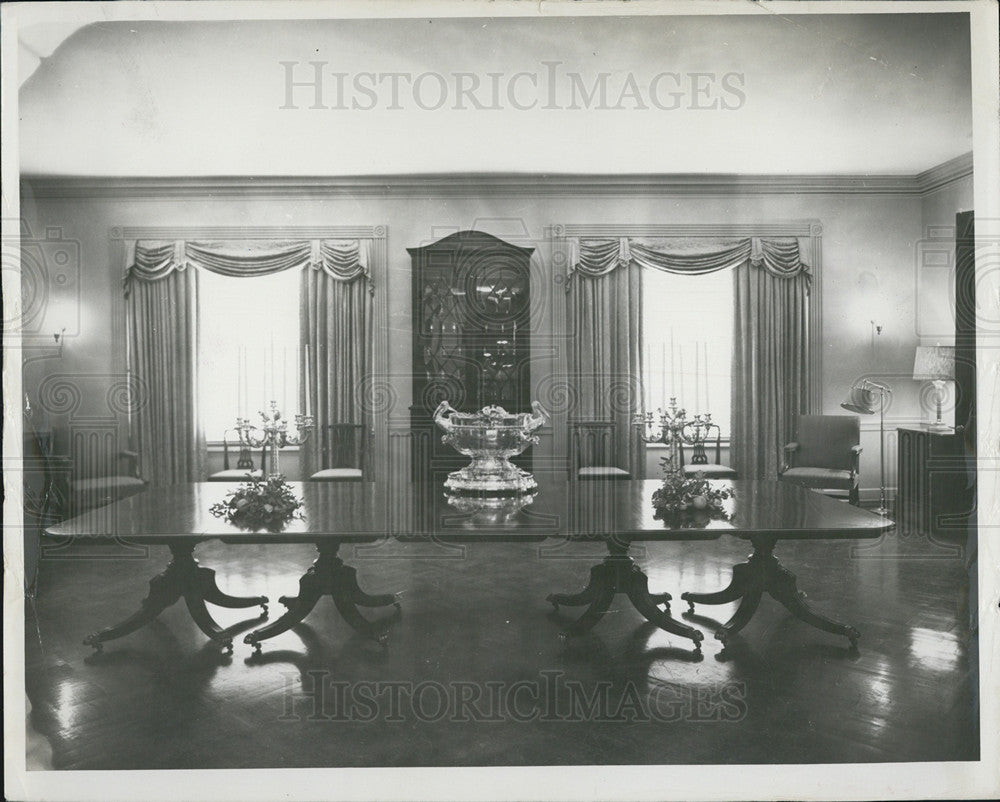 1957 Press Photo Dining Room In Governor&#39;s Mansion - Historic Images