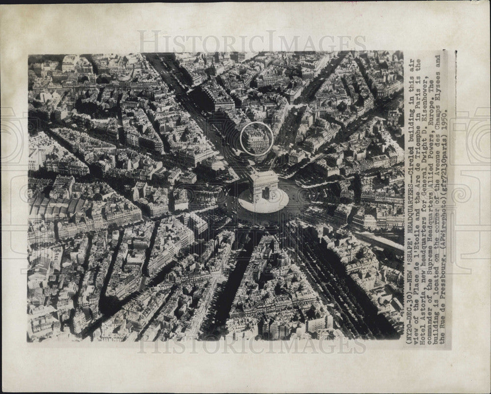 1930 Press Photo Aerial View Circular Buildings Place de l'Etoile Paris France - Historic Images