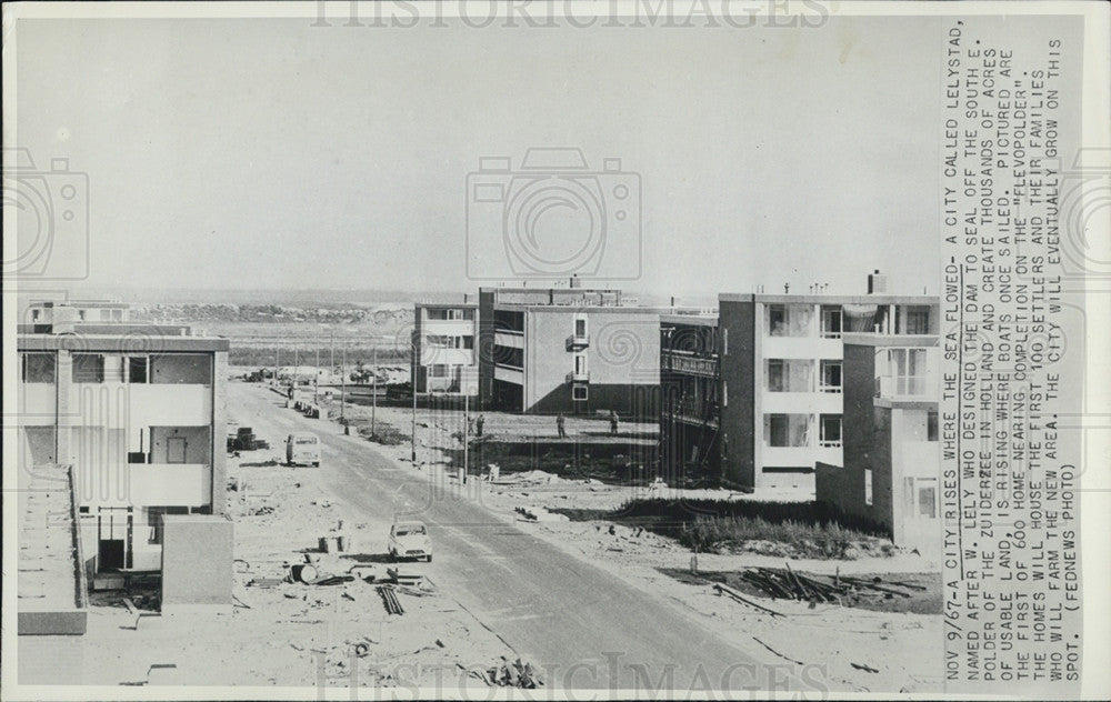 1967 Press Photo of homes being built in Lelystad, Holland - Historic Images