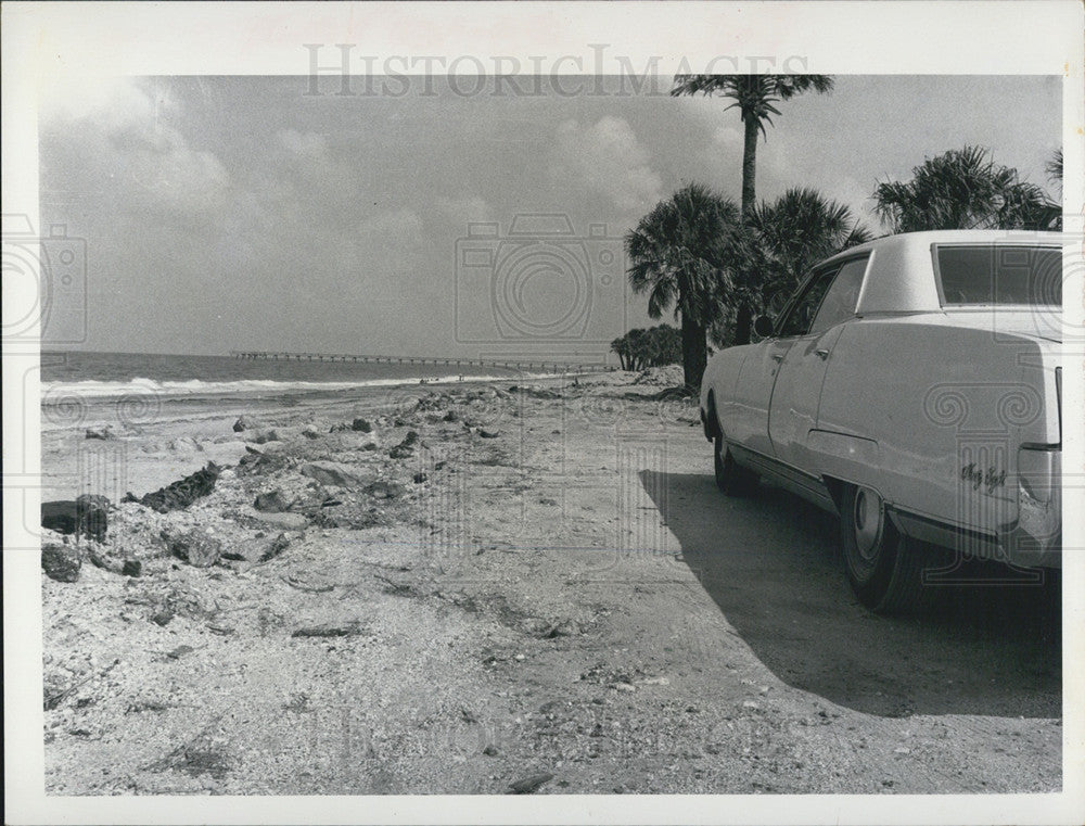 1972 Press Photo Hurricane Agnes Damage Gulf Coast Beachfront Road Venice - Historic Images