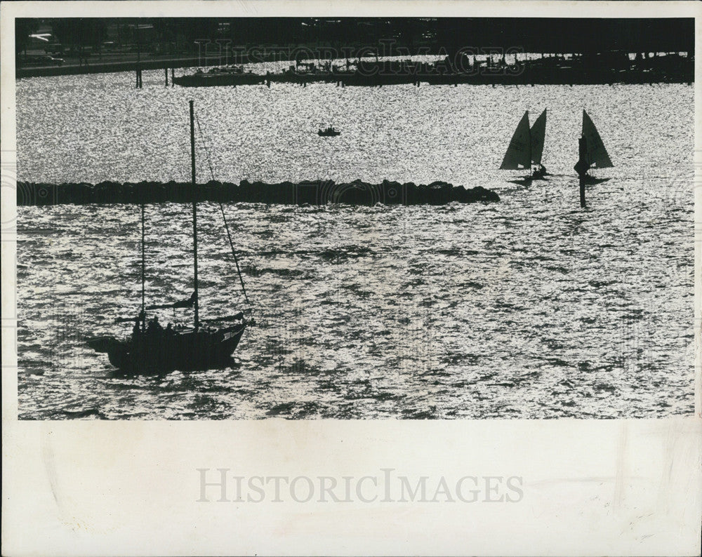 1978 Press Photo St Petersburg Municipal Pier Boats Sailing - Historic Images