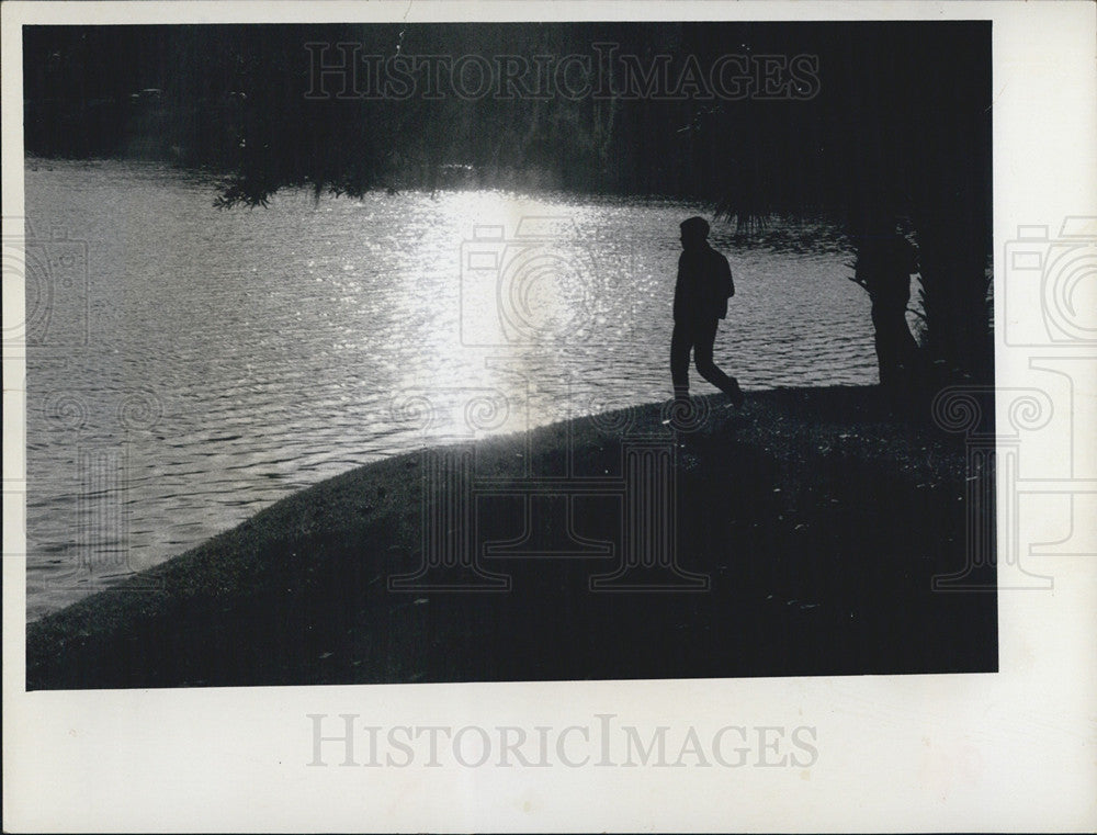 1969 Press Photo St. Petersburg Mirror Lake Sunset Lakeside Florida Scenic - Historic Images