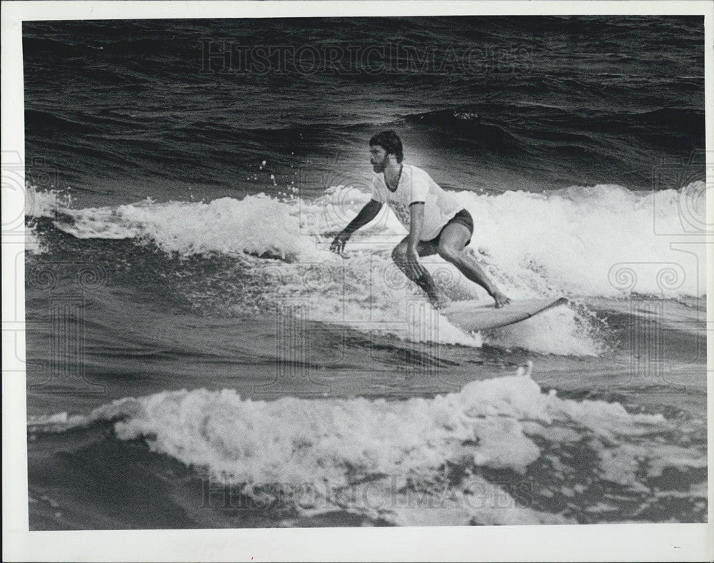 1980 Press Photo Gulf Surfing Indian Rocks Beach - Historic Images