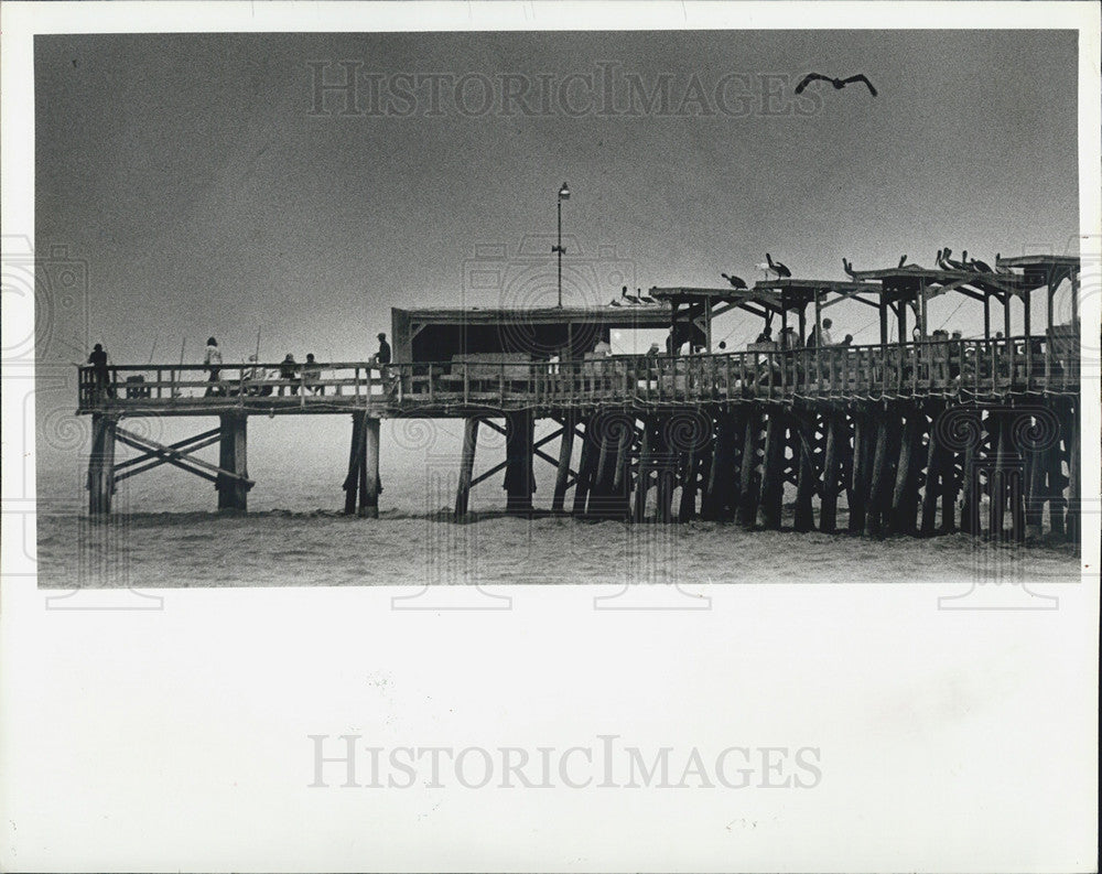 1980 Press Photo Big Indian Rocks Pier Washed Away Hurricane Elena - Historic Images