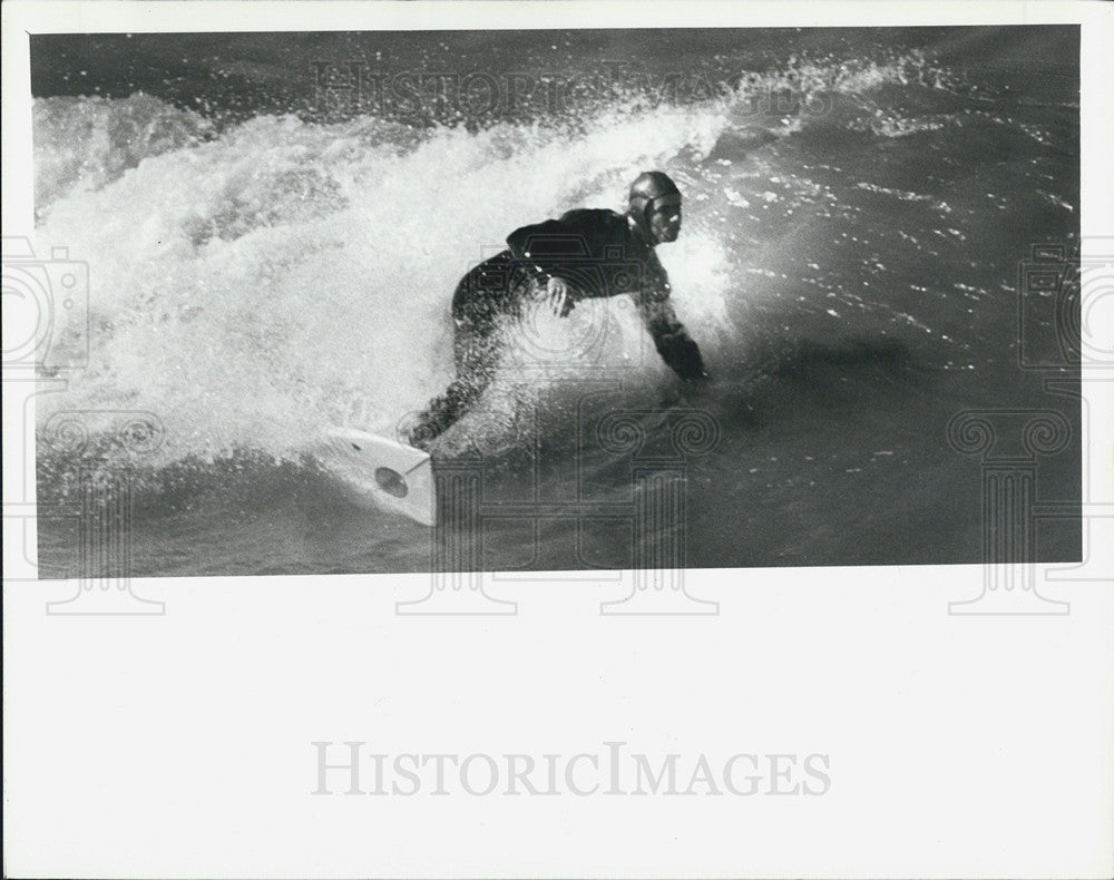 1979 Press Photo Big Indian Rocks Fishing Pier Gulf Surfing - Historic Images