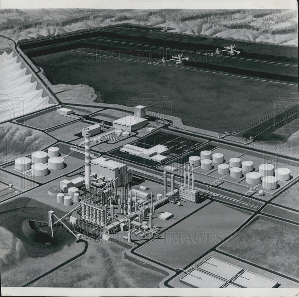 1967 Press Photo Artist&#39;s Rendering of Great Canadian Oil Sands, Ltd. Facility - Historic Images