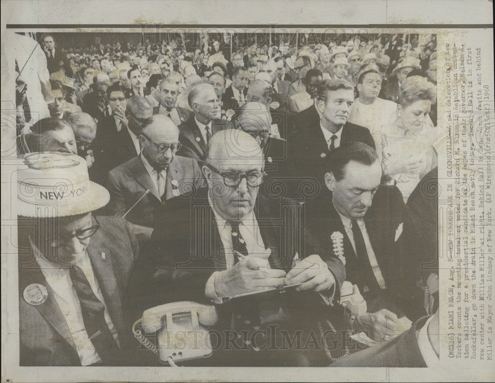 1968 Press Photo Republican Party National Convention GOP New York Delegates - Historic Images