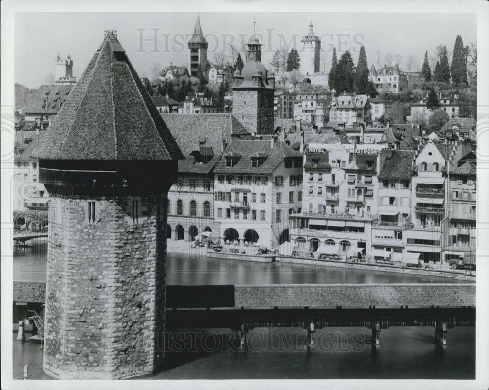 1965 Press Photo View of Lucerne Central Switzerland - Historic Images