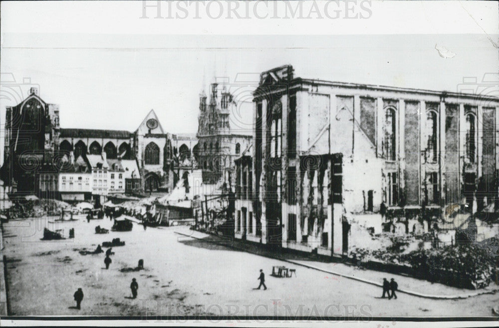 1940 Press Photo Scene from the city of Louvain in Belgium after the war - Historic Images