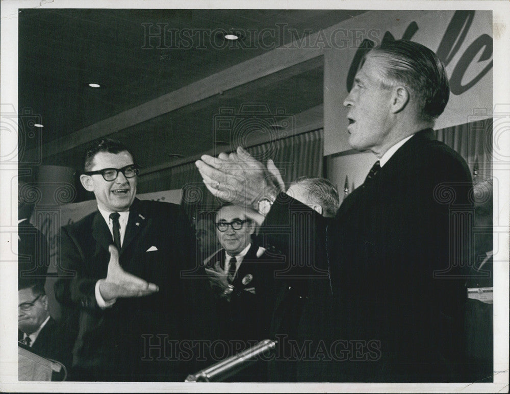 1966 Press Photo Zolton Ferency/George Romney/Governor Michigan - Historic Images