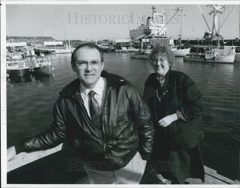 1991 Press Photo Brian Nutter/Port Director/Mary Follis/Eastport Maine/Boats - Historic Images