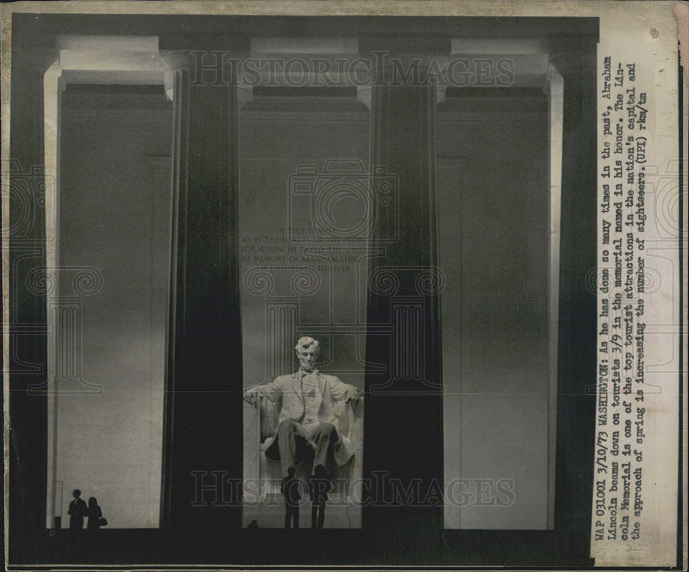 1973 Press Photo Lincoln Memorial - Historic Images