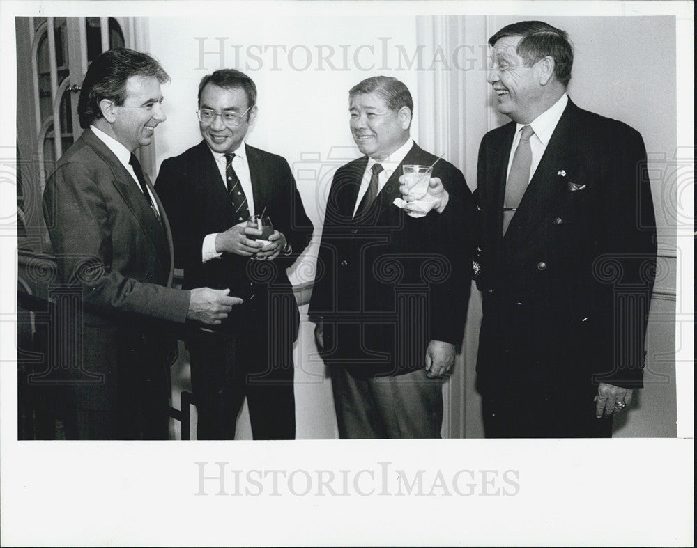 1990 Press Photo Paul Grasser, Kazuhiko Takatsu, Yasushi Kuki, &amp; Robert Payne - Historic Images