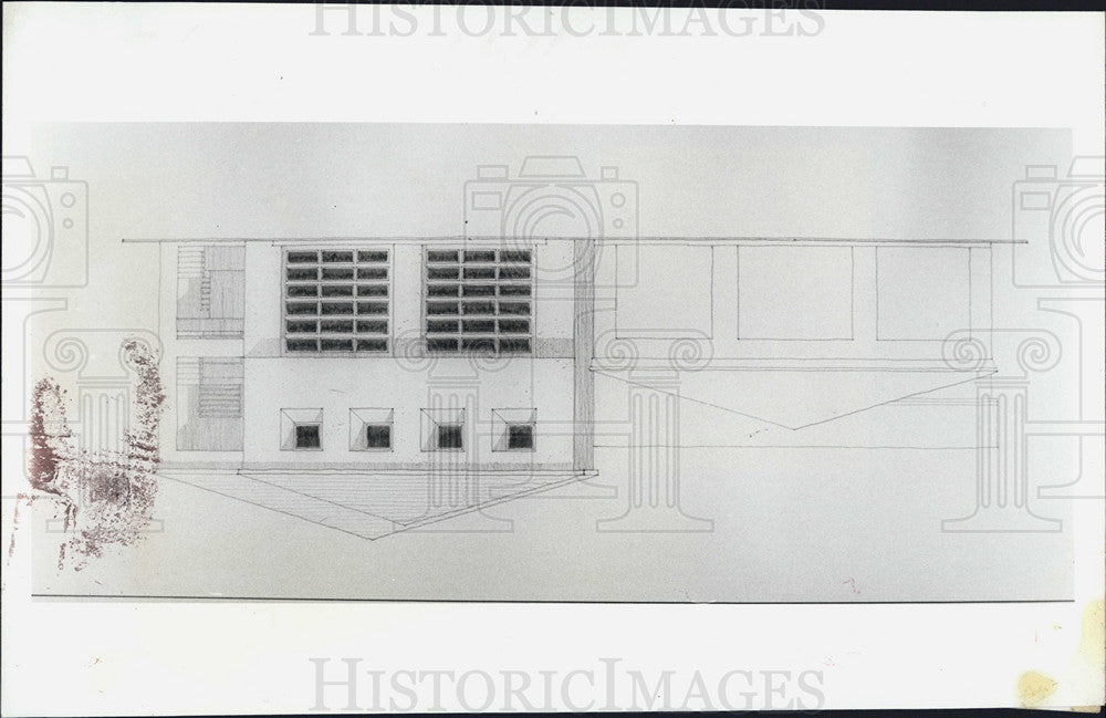 Press Photo Architectural drawing of a house - Historic Images