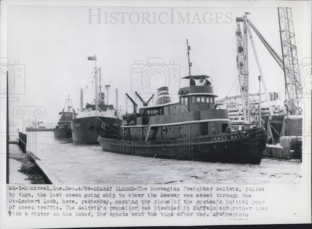 1959 Press Photo Norwegian Freighter Seltwik - Historic Images