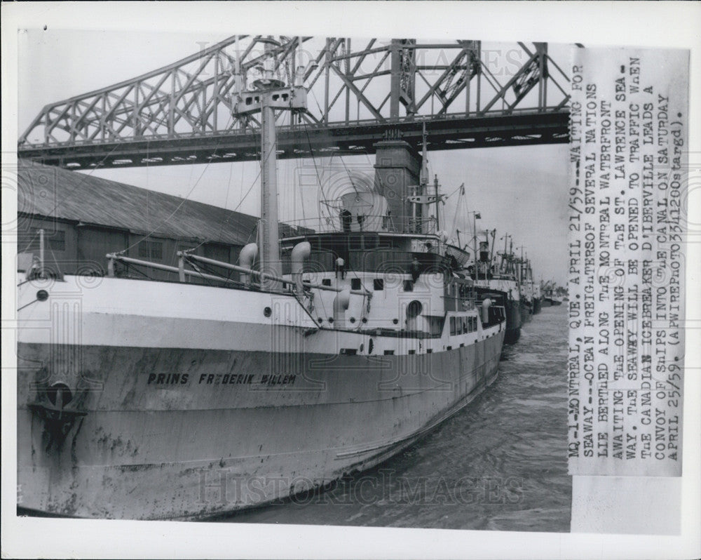 1959 Press Photo Canadian Frieghter  D&#39;Iberville in Montreal - Historic Images