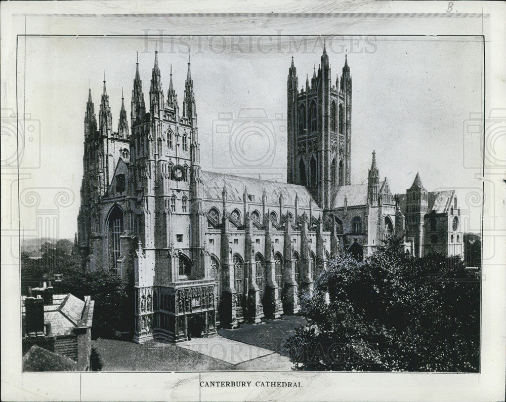 1937 Press Photo Canterbury Cathedral in Canterbury, Kent - Historic Images