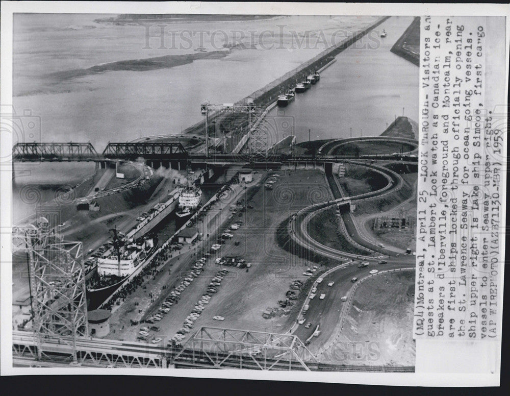 1959 Press Photo Aerial view of St Lambert Lock - Historic Images