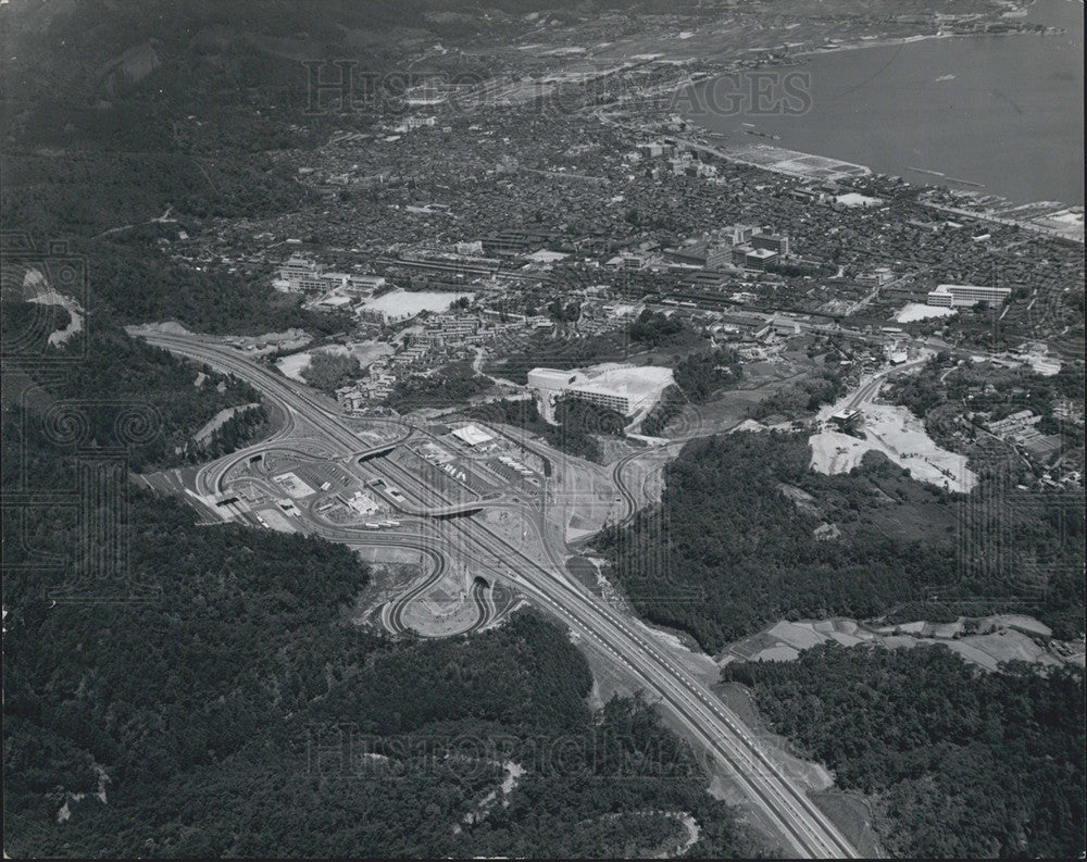 1985 Press Photo Aerial view of the Meishin Expressway connecting Kobe, Osaka - Historic Images