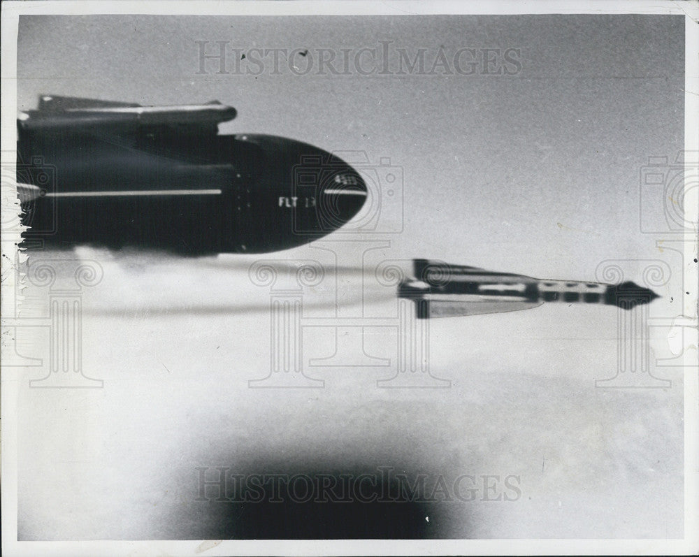 1956 Press Photo Close up view of the Hughes Falcon missile - Historic Images