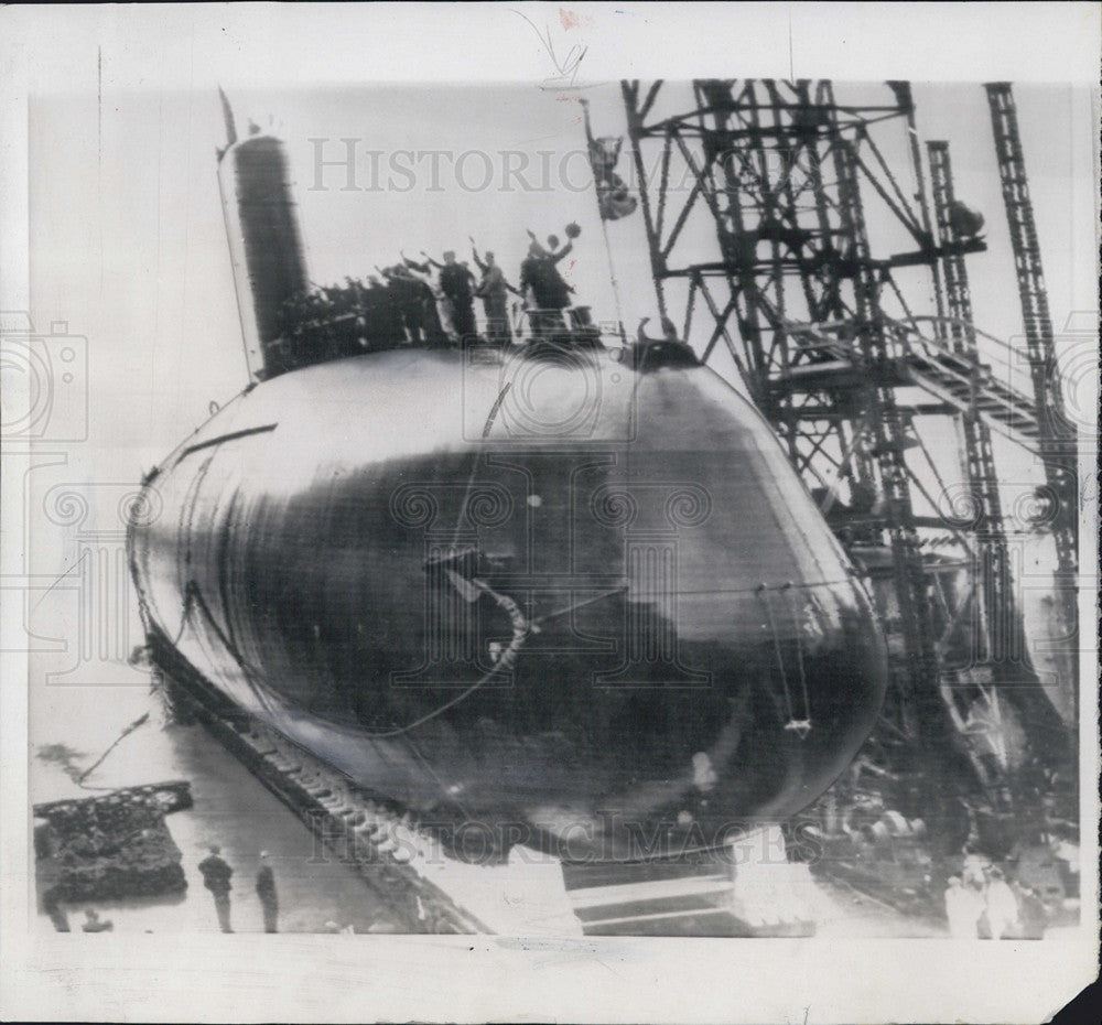 1960 Press Photo The Dreadnought Britain&#39;s 1st nuclear submarine - Historic Images