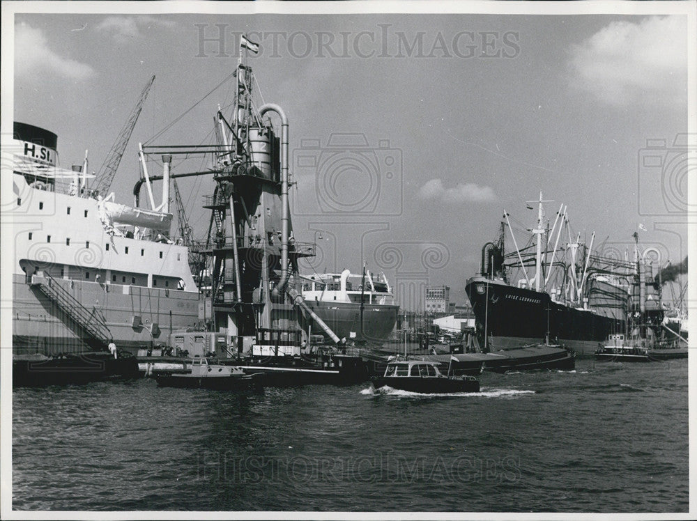 Press Photo View of Maashaven the Harbor in Rotterdam - Historic Images