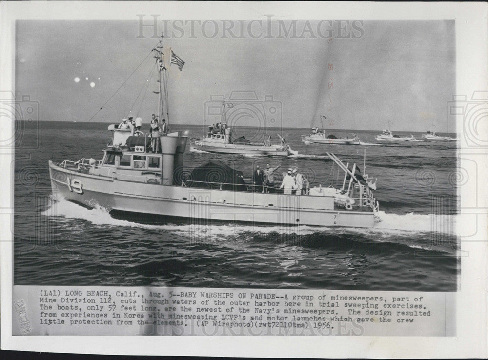 1956 Press Photo a group of minesweepers part of mine Division 112 - Historic Images