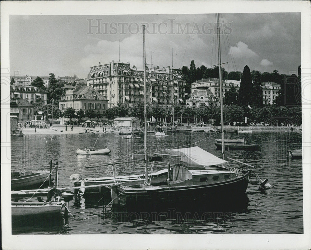 1965 Press Photo Lausanne-Ouchy Lake Geneva, Switzerland - Historic Images