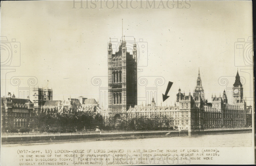 1940 Press Photo The House of Lords in London Damaged in Air Raids - Historic Images