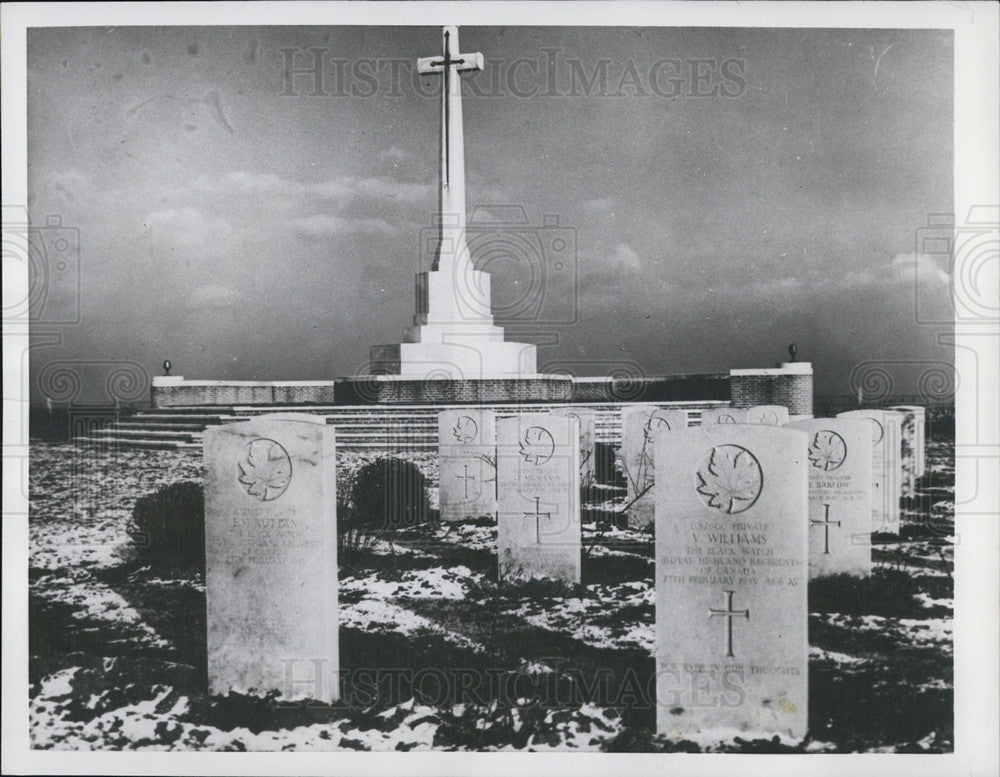 1956 Press Photo Canadian War Memorial to Troops in WWII, Groesbeek, Holland - Historic Images