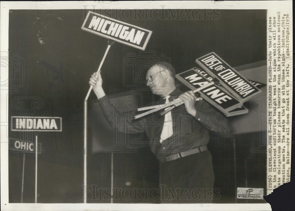 1936 Press Photo Cleveland auditorium Republican national convention meets - Historic Images