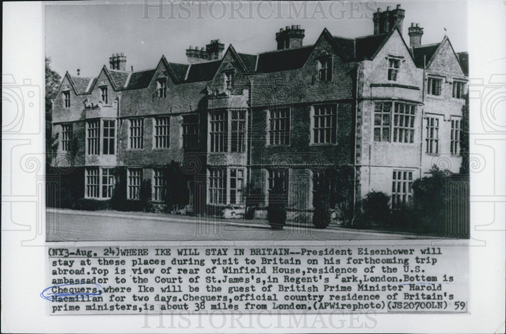 1959 Press Photo Chequers where Pres. Eisenhower  be guest of British PM Harold - Historic Images