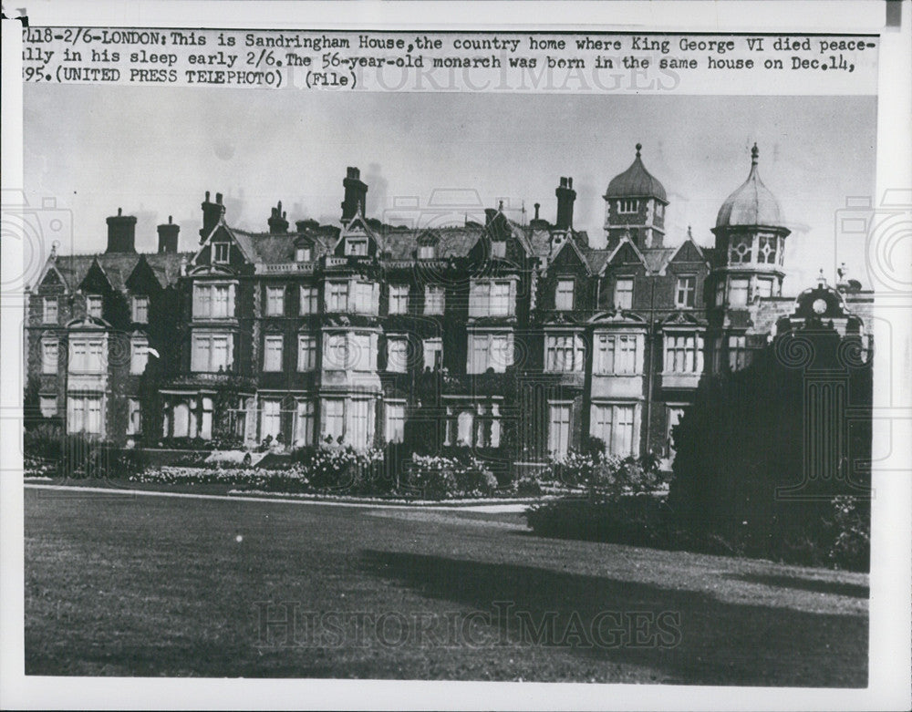 Press Photo Sandringham House country home of King GeorgeVI - Historic Images